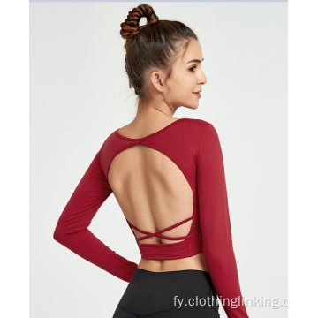Sexy Backless Yoga Shirts Open Back